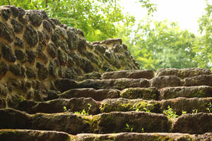 Dslr Blur Brown Stone Staircase Wallpaper