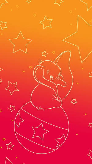 Dumbo With Dazzling Stars Wallpaper