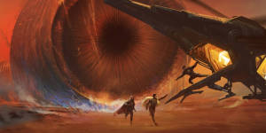 Dune Chasing Sandworm Wallpaper