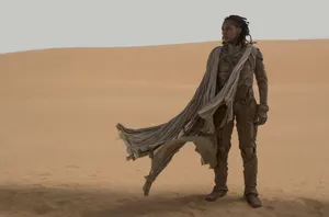 Dune Movie Liet-kynes In Desert Wallpaper