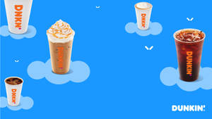 Dunkin Donuts Drinks On Clouds Wallpaper