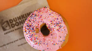 Dunkin Donuts Strawberry Sprinkled Donut Wallpaper