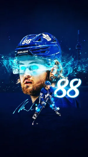 Dynamic Action Shot Of Nhl Star William Nylander Wallpaper