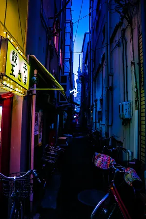 Dynamic Night Scene Of Tokyo In A Cyberpunk Themed Japan Wallpaper