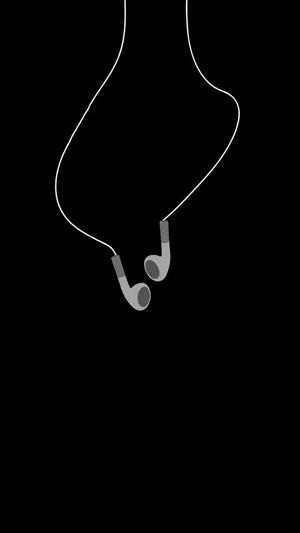 Earphones In Black Apple Iphone Wallpaper