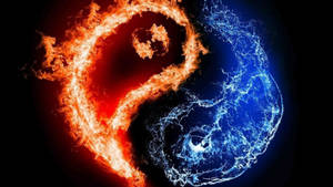 Earth Element In Yin Yang Shape Wallpaper