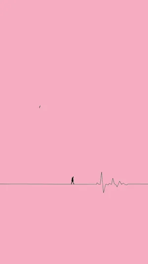 Ecg Line Pink Aesthetic Mood Wallpaper