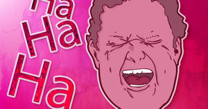 Ecstatic Man Overcome With Laughter Wallpaper