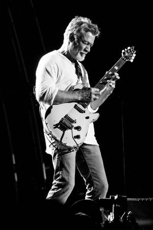 Eddie Van Halen Black And White Portrait Wallpaper