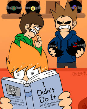 Eddsworld Characters During An Intense Scene Wallpaper