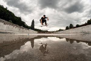 Edgy Skater Boy Trick Wallpaper