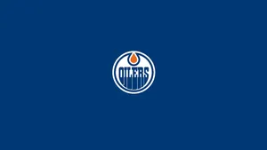 Edmonton Oilers Minimal Blue Logo Wallpaper
