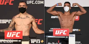Edson Barboza Flexing With Face Mask Wallpaper