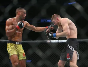 Edson Barboza Strikes Opponent Wallpaper