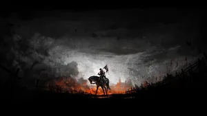 Eerie Atmosphere In Black Horror Setting Wallpaper