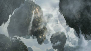 Eerie Fog On Floating Island Wallpaper