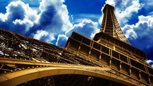 Eiffel Tower Close-up Bottom To Top Paris Wallpaper