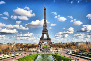 Eiffel Tower With Autumn Trees Wallpaper
