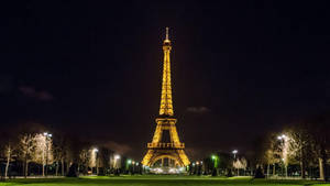 Eiffel Tower Yellow Lights Wallpaper