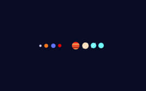 Eight Solar System Planets Minimal Background Wallpaper