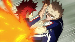 Eijiro Kirishima Against Katsuki Bakugo Wallpaper