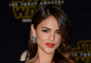 Eiza Gonzalez Red Lipstick Elegant Earrings Wallpaper