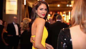 Eiza Gonzalez Yellow Gown Event Wallpaper