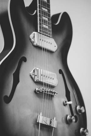 Electric Guitar Body Black And White Wallpaper
