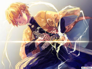 Electrifying Display Of Zenitsu Agatsuma Wallpaper