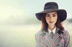 Elegant Actress Lily Collins Wallpaper