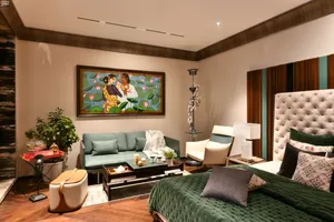 Elegant Bedroomwith Sitting Area Wallpaper