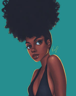Elegant Black Girl Art Wallpaper