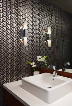 Elegant Contemporary Bathroom Wallpaper