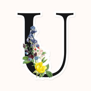 Elegant Floral-designed Letter U Wallpaper