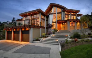 Elegant Modern House With Second Floor Wallpaper