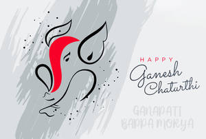 Elegant Monochromatic Representation Of Lord Ganesh Wallpaper