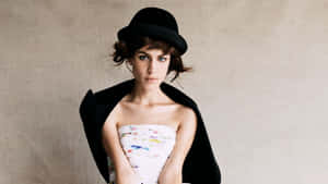 Elegant Portrait Alexa Chung Hat Wallpaper