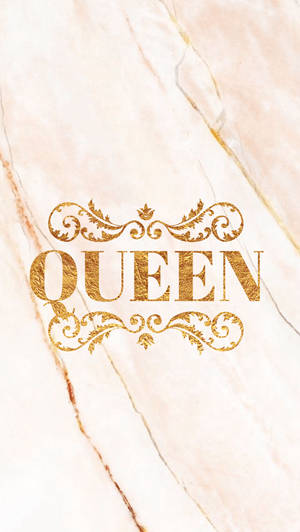 Elegant 'queen' In Marble Pink Wallpaper
