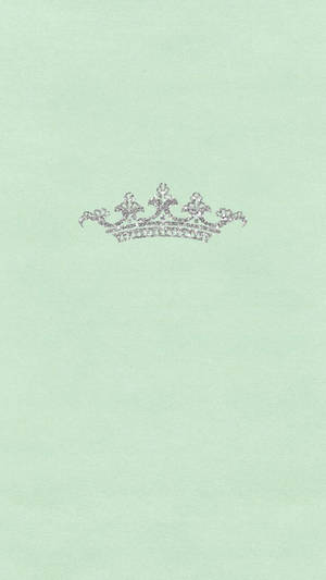 Elegant Royal Crown On Mint Green Backdrop Wallpaper
