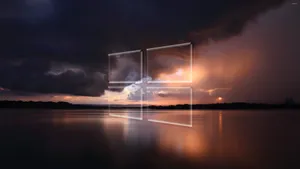 Elegant Windows Lock Screen Logo Wallpaper