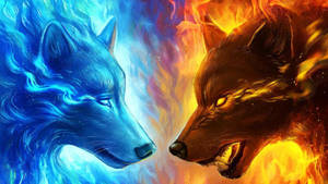 Elemental Galaxy Wolves Wallpaper