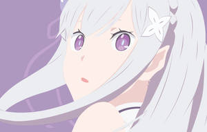 Elf With Silver Hair Emilia Wallpaper