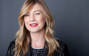 Ellen Pompeo With Red Lipstick Wallpaper