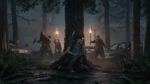 Ellie Hiding Behind Tree In The Last Of Us 4k Wallpaper