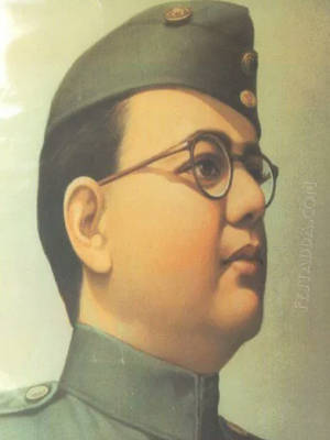 Eloquently Captivating Vintage Portrait Of Indian Freedom Fighter, Netaji Subhas Chandra Bose Wallpaper