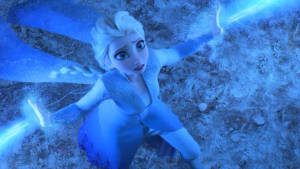 Elsa From Frozen 2 Using Powers Wallpaper