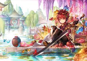 Elsword Knight Watercolor Art Wallpaper