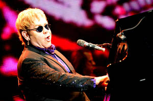 Elton John Pink Stage Concert Wallpaper
