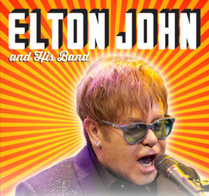 Elton John Retro Rays Art Wallpaper