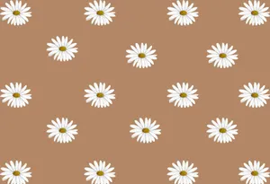 Embrace The Calmness Of Floral Beige Brown Aesthetic Wallpaper
